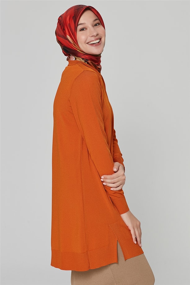 Armine Triko Tunik 20Ka2002 Yanık Oranj