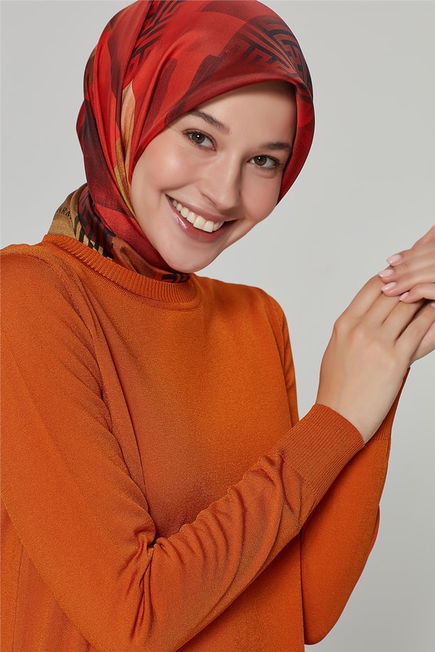 Armine Triko Tunik 20Ka2002 Yanık Oranj