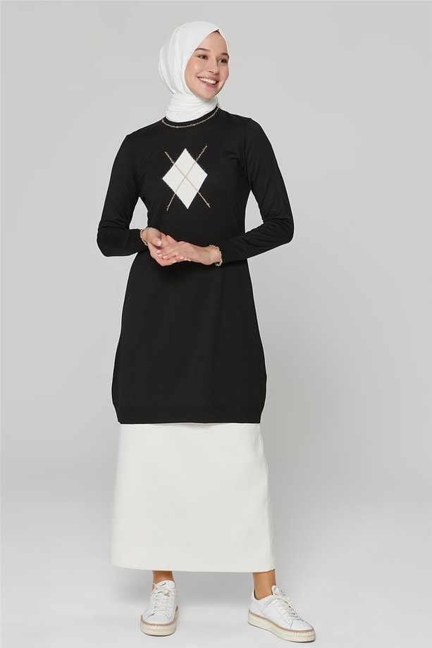 Armine Triko Tunik 20Ka2007 Siyah Gold