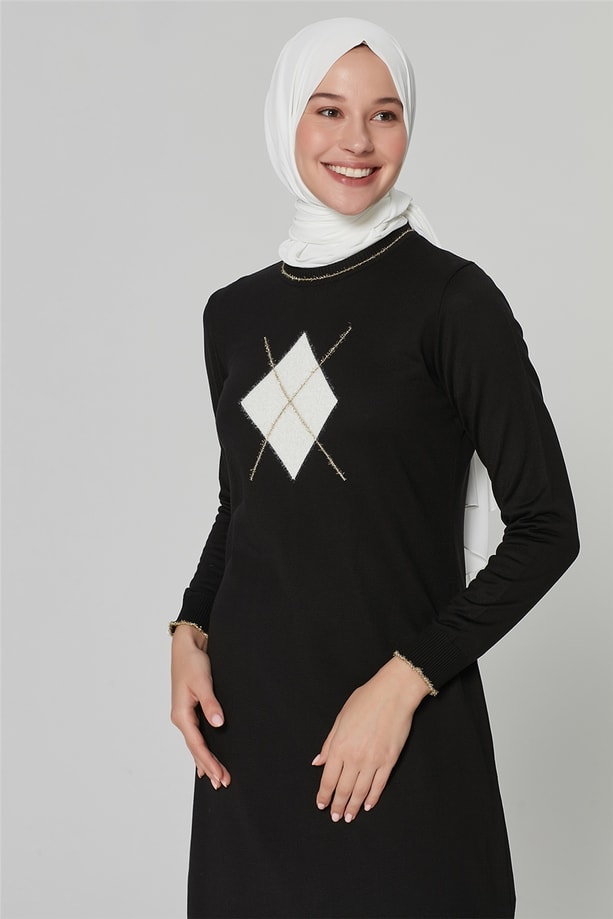Armine Triko Tunik 20Ka2007 Siyah Gold