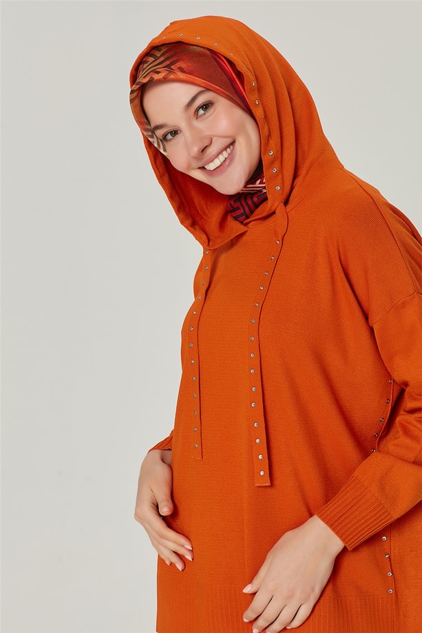 Armine Triko Tunik 20Ka2011 Yanık Oranj