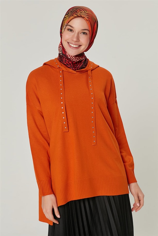 Armine Triko Tunik 20Ka2011 Yanık Oranj