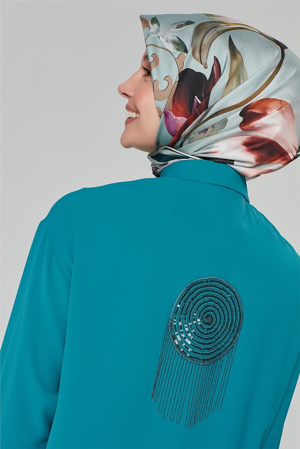 Armine Beli Bağlamalı  Gömlek 20Ka3902 Çam Yeşili