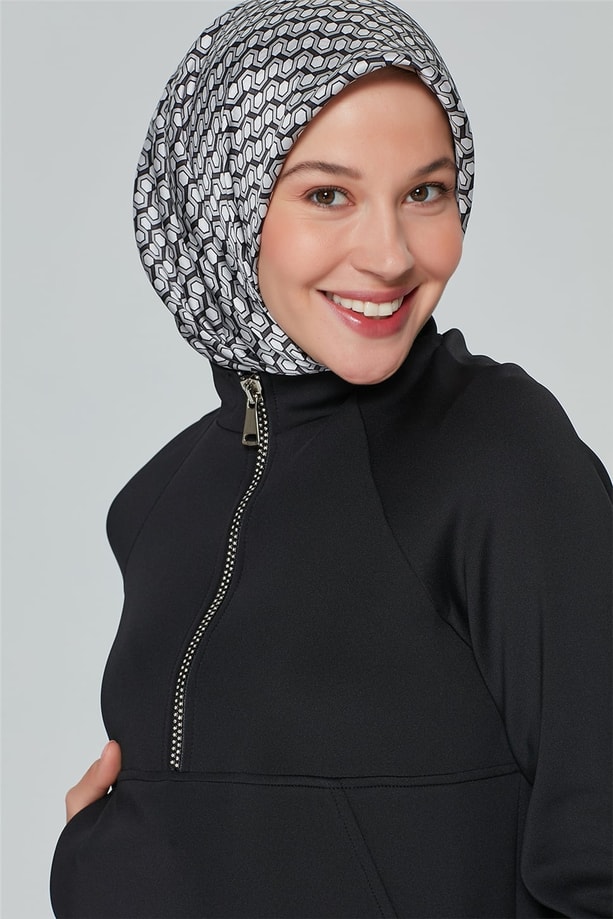 Armine Boyunda Fermuarlı Bluz 20Ka3906 Siyah