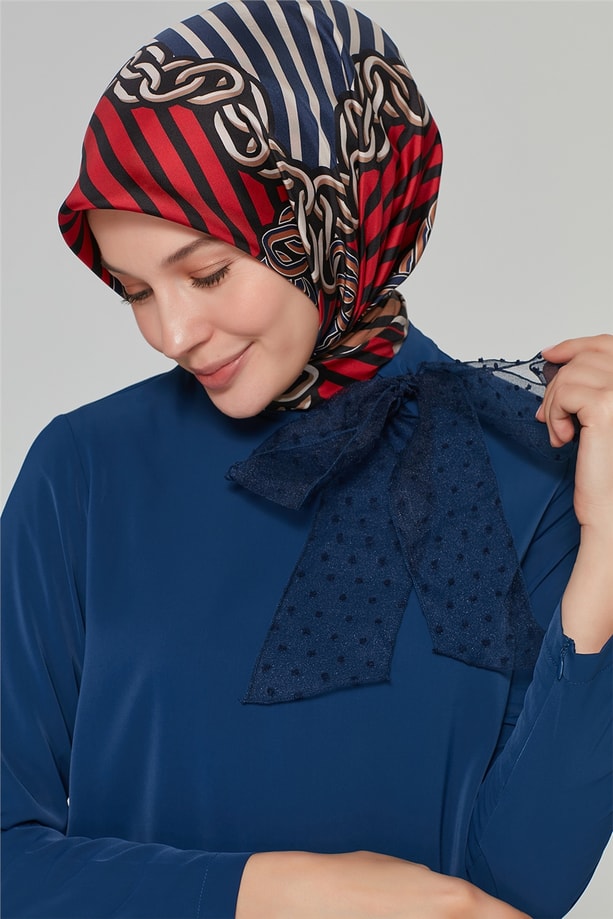 Armine Boyundan Bağlamalı Bluz 20Ka3920 İndigo