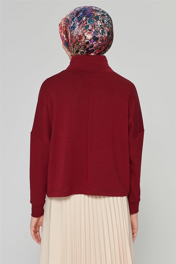 Armine Degaje Yaka Bluz 20Ka3937 Bordo