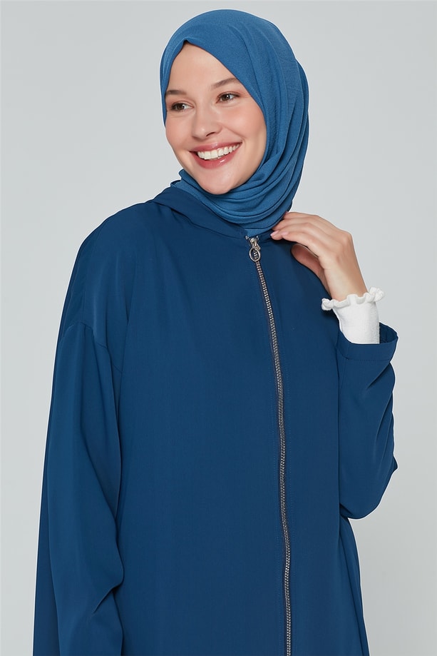 Armine Fermuarlı Tunik 20Ka4314 İndigo