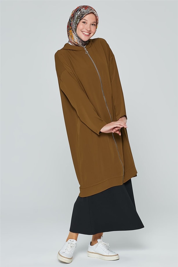 Armine Fermuarlı Tunik 20Ka4314 Yağ Yeşili