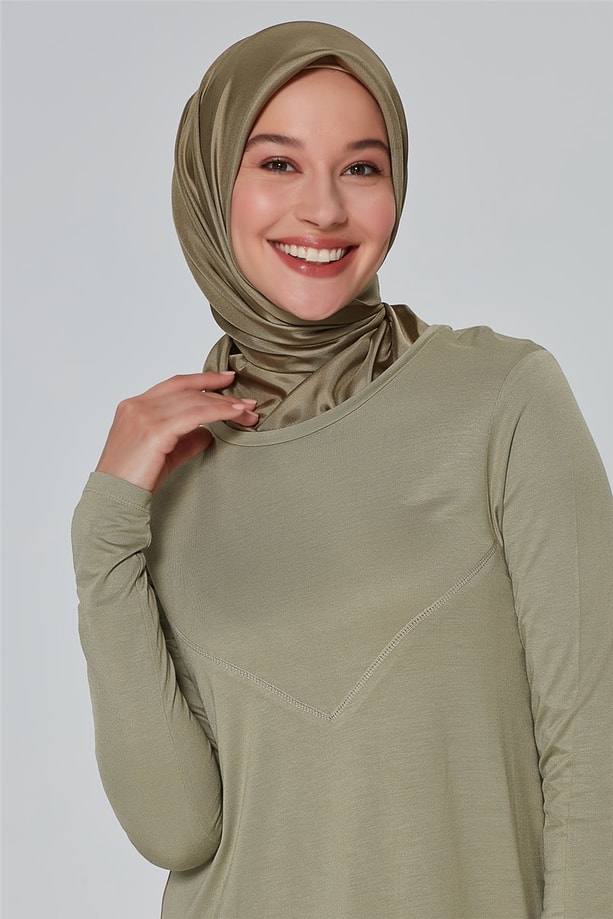 Armine Önden Cebi Fermuarlı Tunik 20Ka4321 Haki