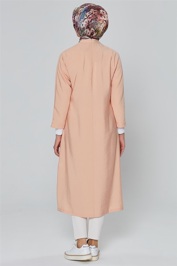 Armine Beli Tokalı Bağlamalı Tunik 20Ka4324 Somon