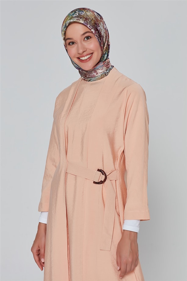 Armine Beli Tokalı Bağlamalı Tunik 20Ka4324 Somon