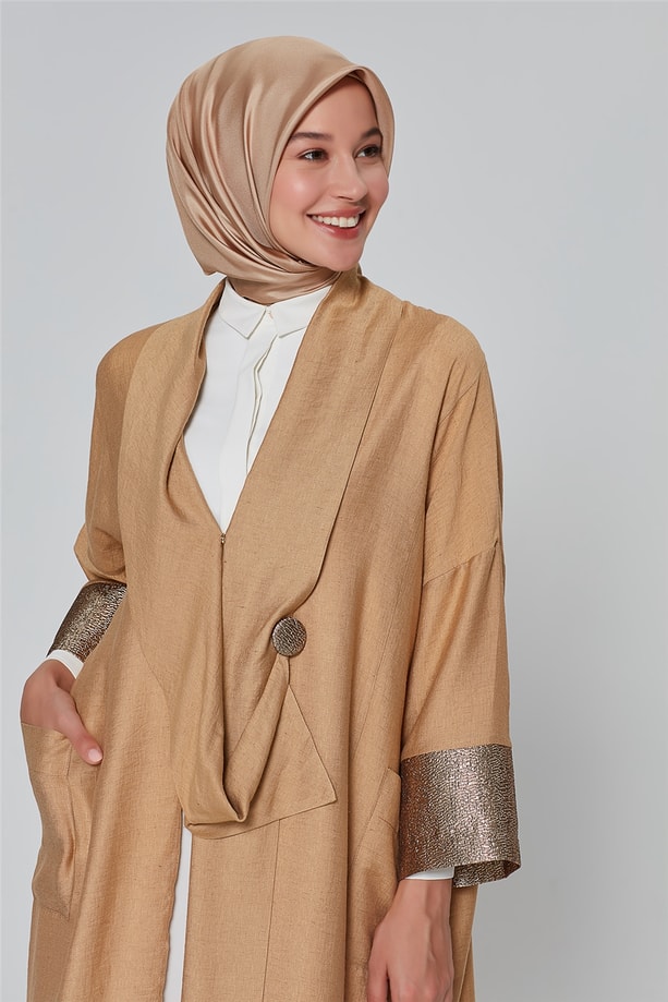 Armine Parlak Manşetli Hırka 20Ka5312 Camel