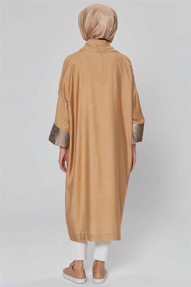 Armine Parlak Manşetli Hırka 20Ka5312 Camel