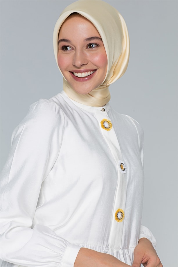 Armine Büyük Düğmeli Gömlek 20Ya3855 Ekru