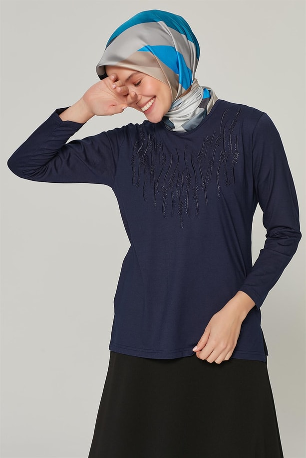Armine Önü İşlemeli Anne Penye 20Ya9001 Lacivert