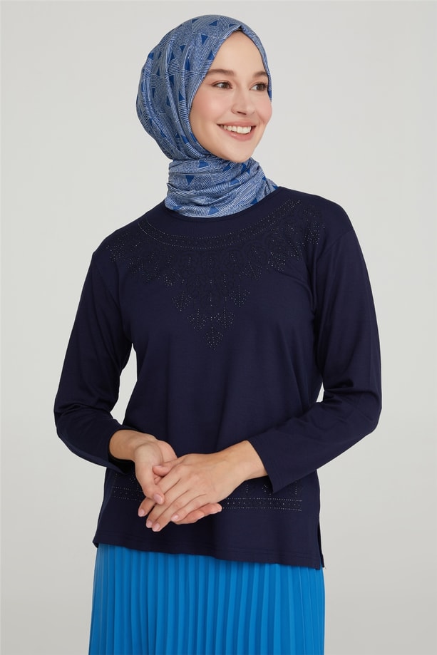 Armine Önü İşlemeli Anne Penye 20Ya9009 Lacivert
