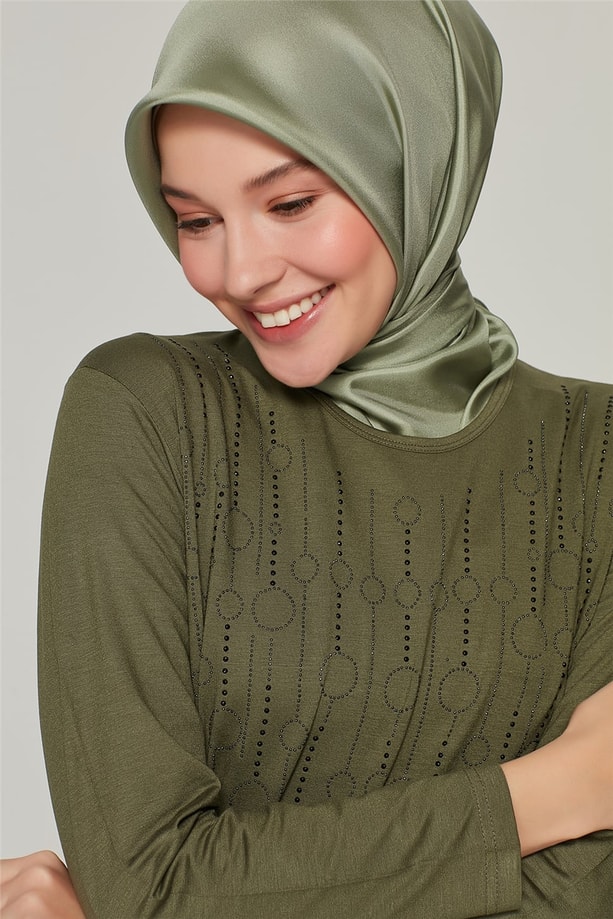 Armine Önü İşlemeli Anne Penye 20Ya9014 Haki