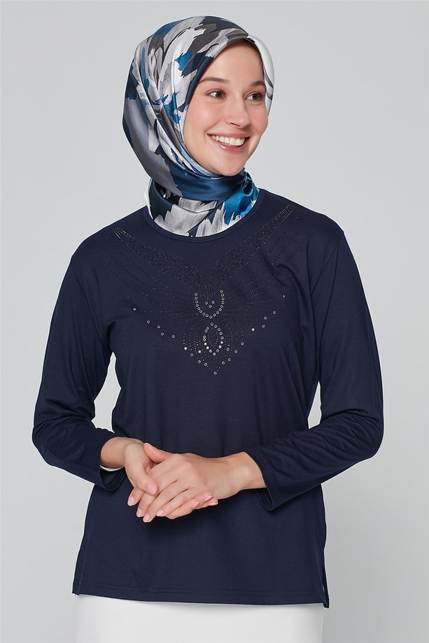 Armine Önü İşlemeli Anne Penye 20Ya9017 Lacivert