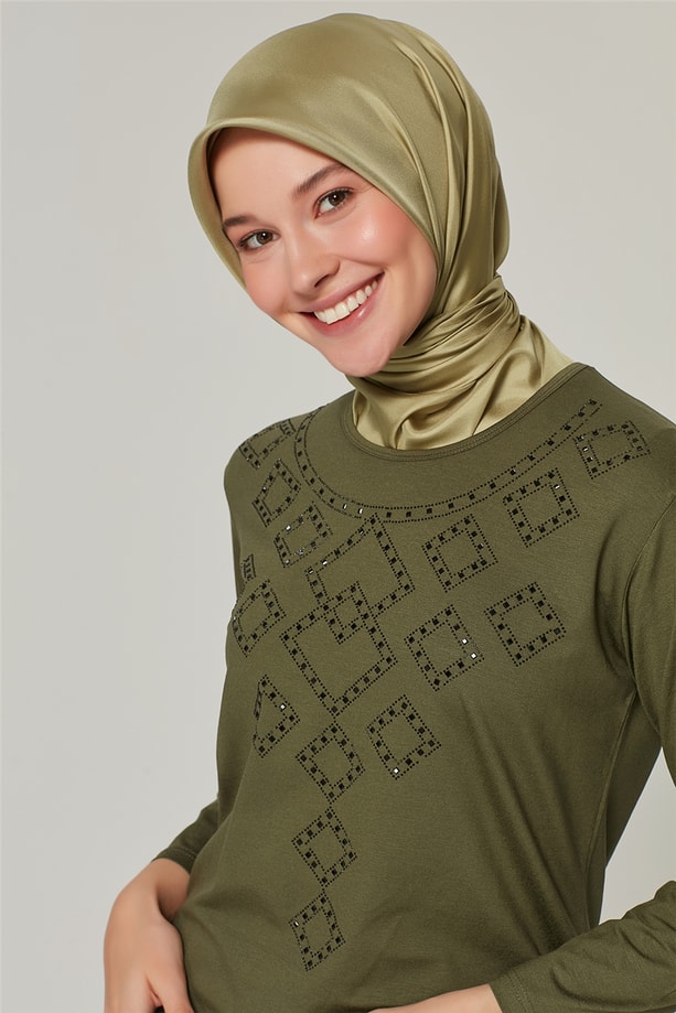 Armine Önü İşlemeli Anne Penye 20Ya9019 Haki