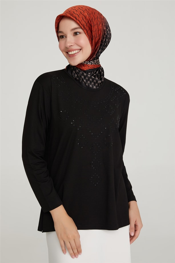 Armine Önü İşlemeli Anne Penye 20Ya9019 Siyah