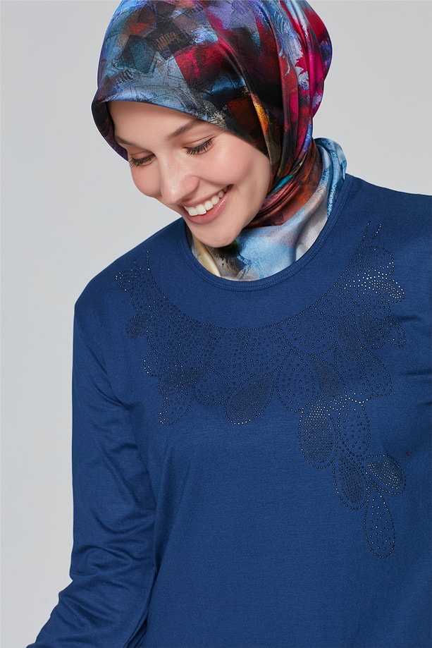 Armine Önü İşlemeli Anne Penye 20Ya9021 İndigo