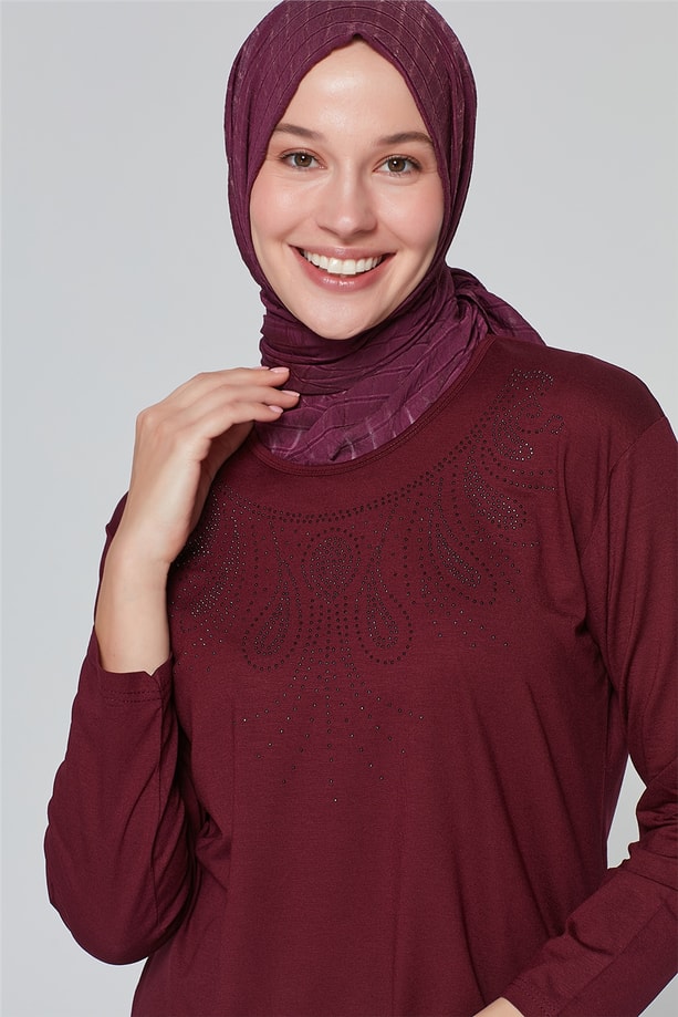 Armine Önü İşlemeli Anne Penye 20Ya9024 Vişne
