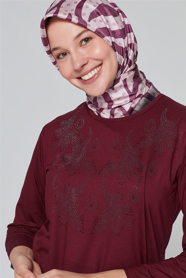 Armine Önü İşlemeli Anne Penye 20Ya9025 Vişne