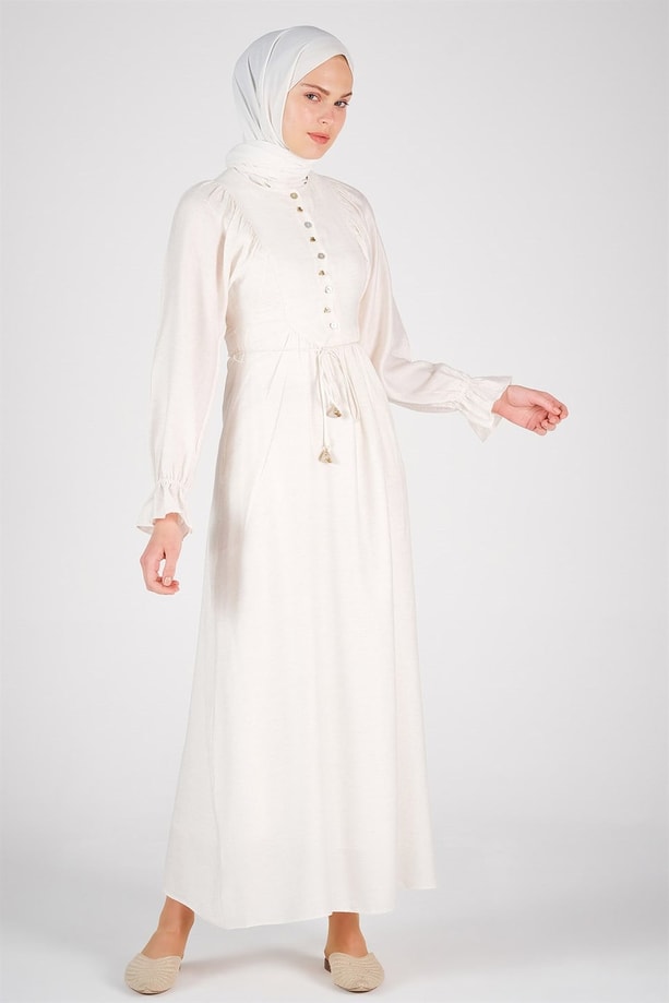 Armine Elbise 20Ya9119 Ekru