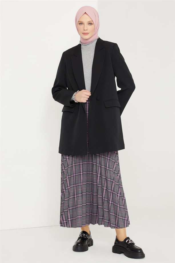 Armine Pliseli Etek 21K1116 Gri