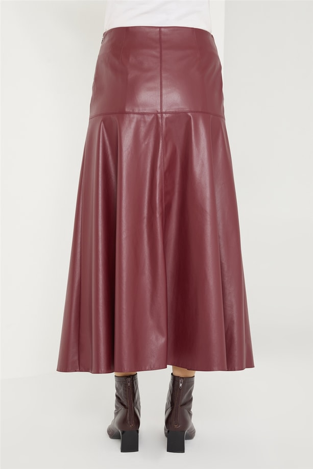 Armine Deri Etek 21K1132 Bordo