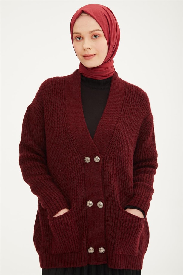 Armine Hırka 21KD2034 Bordo