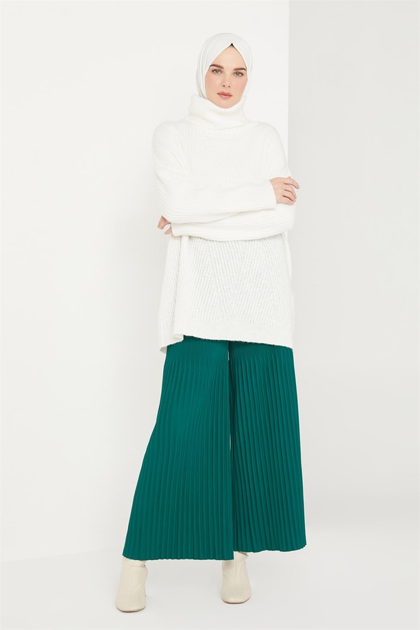 Armine Plise Detaylı Pantolon 21K2111 Yosun