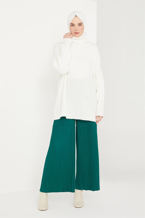 Armine Plise Detaylı Pantolon 21K2111 Yosun