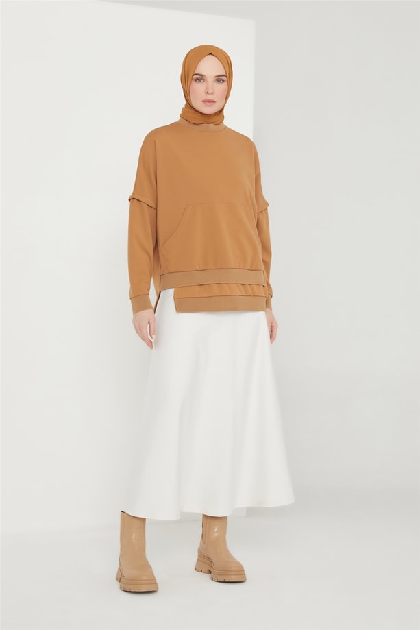 Armine Trikolu Basic Bluz 21K3008 Bej
