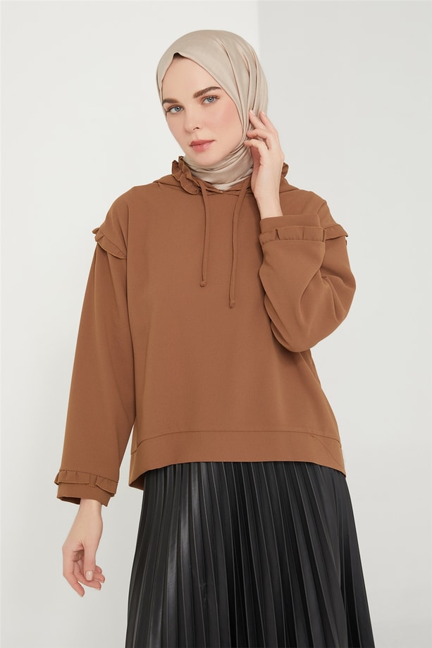 Armine Fırfır Detaylı Bluz 21K3015 Badem