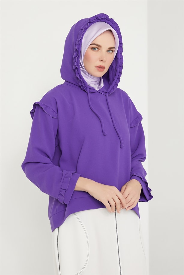 Armine Fırfır Detaylı Bluz 21K3015 Ametist