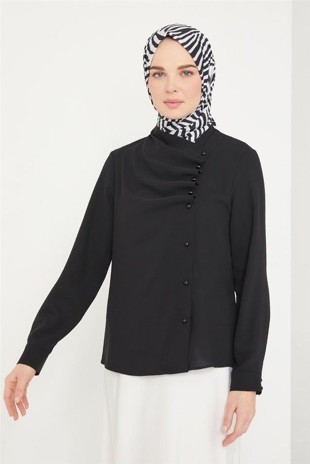 Armine Gömlek 21K3021 Siyah