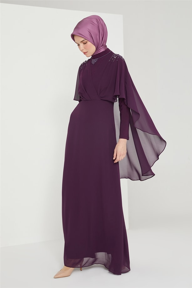 Armine Abiye Elbise 21KD3370 Mor