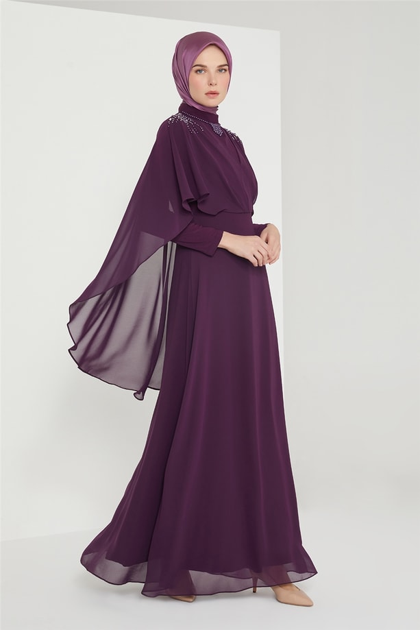 Armine Abiye Elbise 21KD3370 Mor