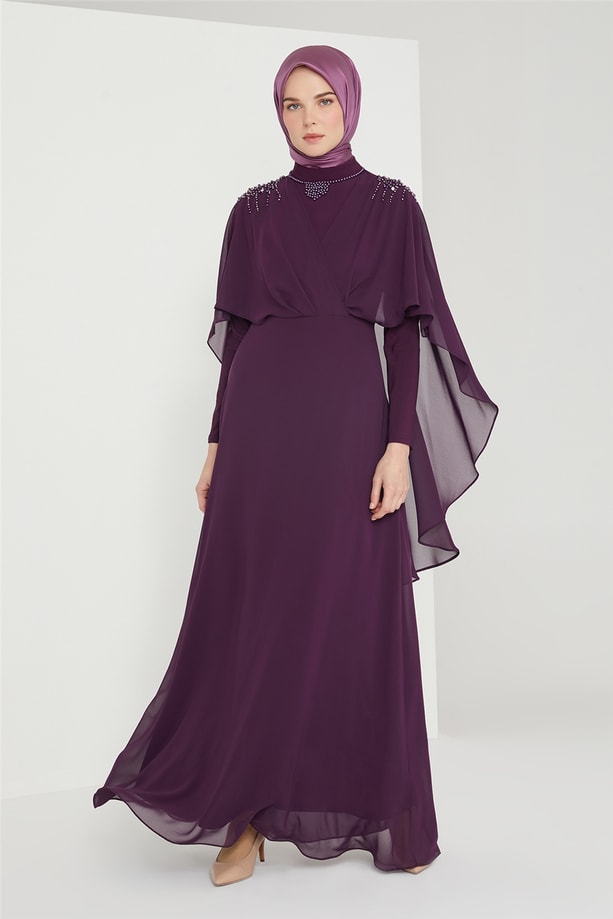 Armine Abiye Elbise 21KD3370 Mor