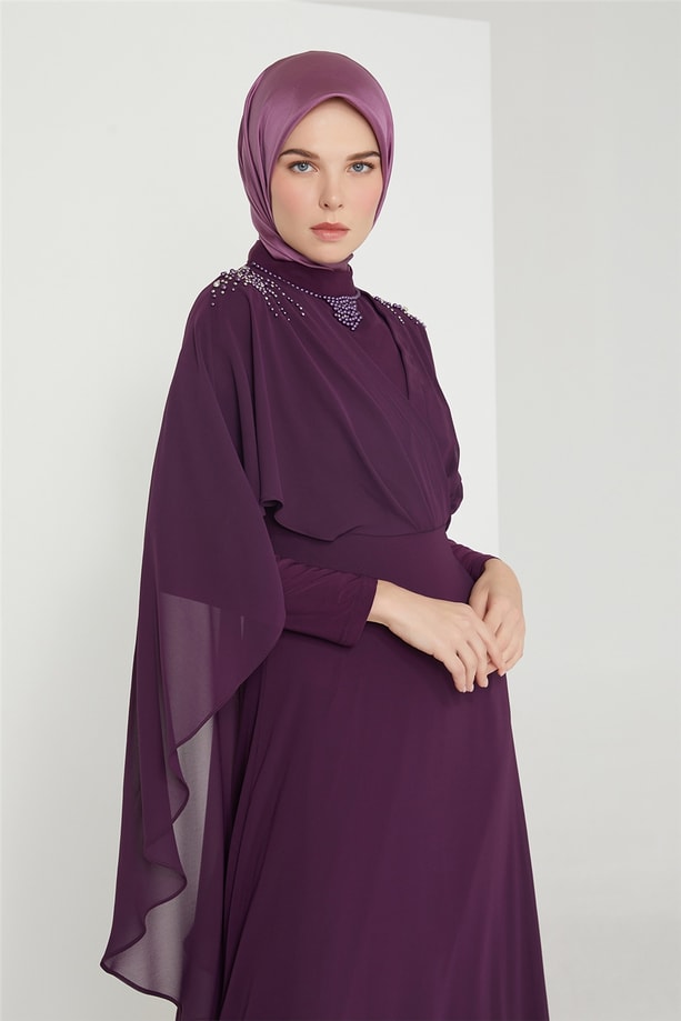 Armine Abiye Elbise 21KD3370 Mor
