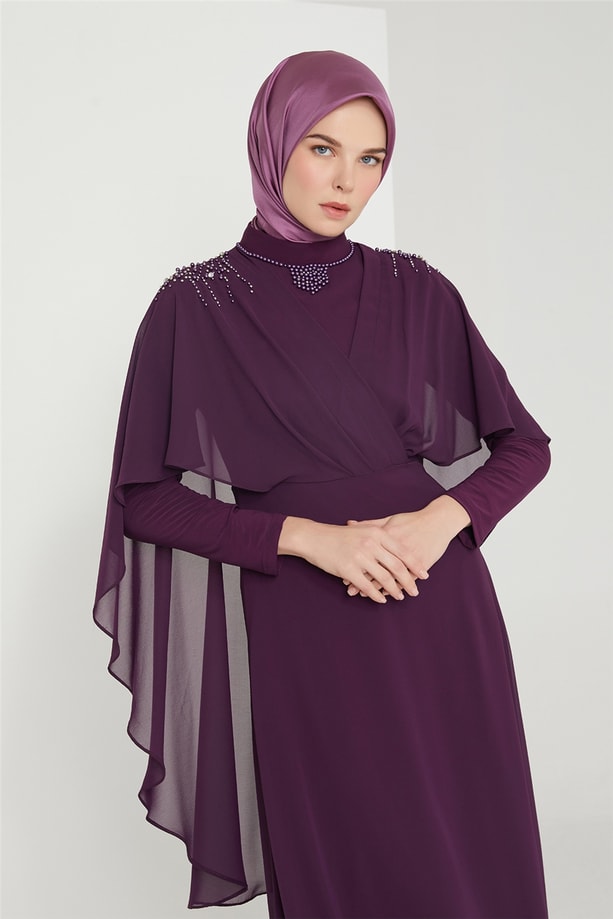Armine Abiye Elbise 21KD3370 Mor