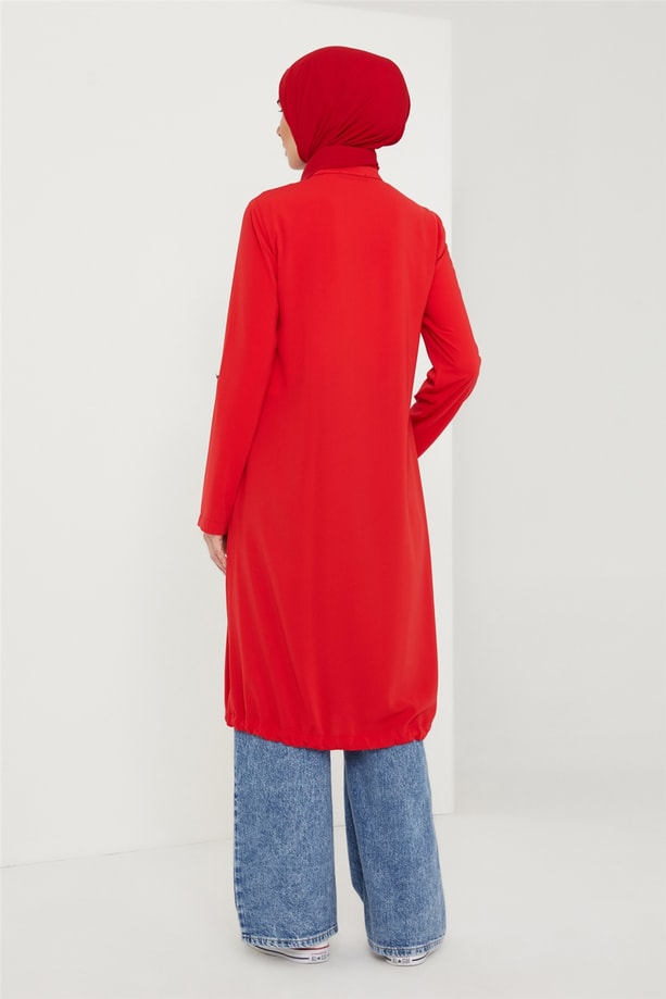 Armine Cepli Spor Tunik 21K4359 Kırmızı