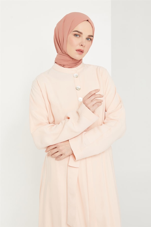 Armine Sedef Düğmeli Tunik 21KS4434 Pudra