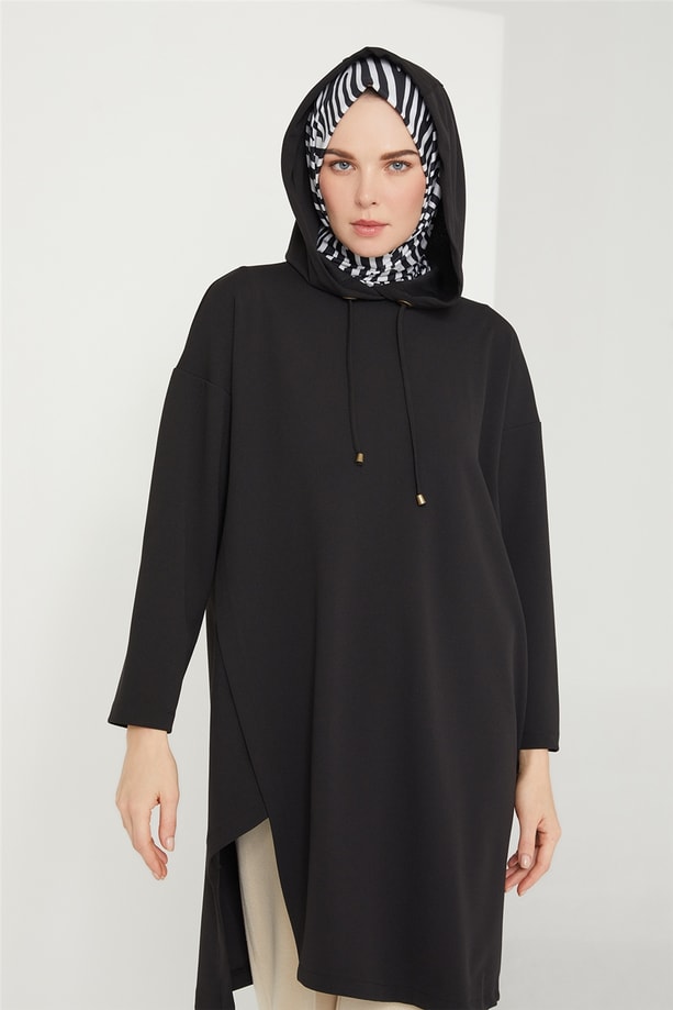 Armine Asimetrik Örme Tunik 21K4500 Siyah
