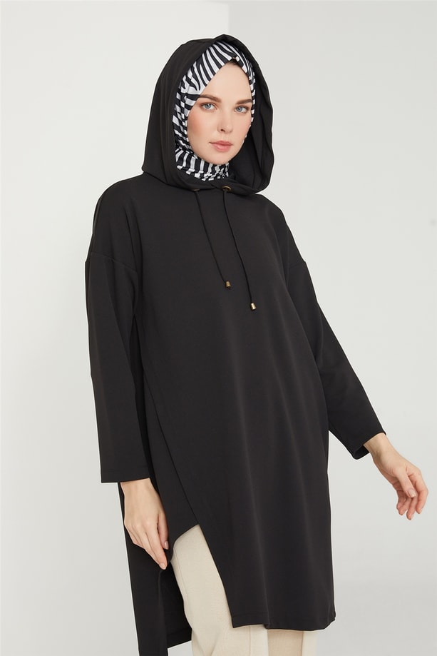 Armine Asimetrik Örme Tunik 21K4500 Siyah