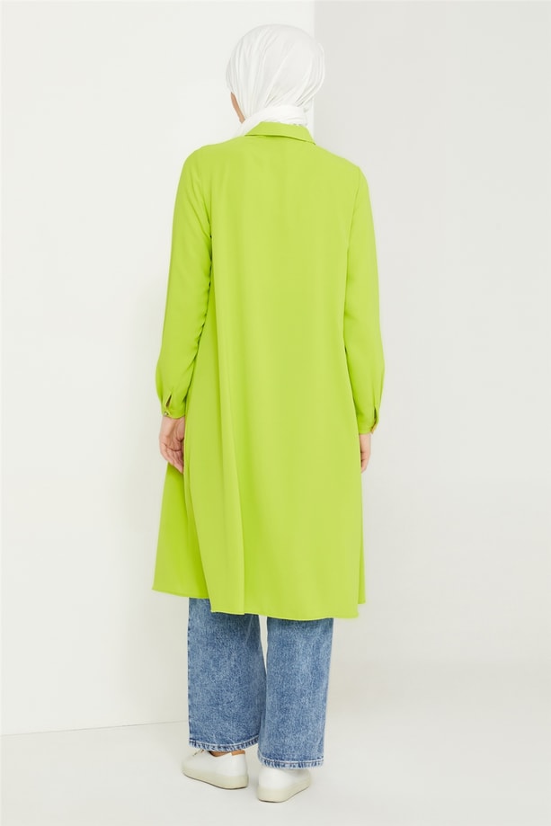 Armine Düşük Kollu Tunik 21K4503 Lime Yeşili