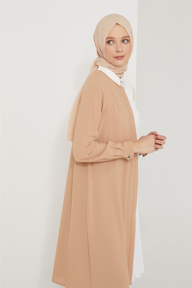 Armine Yarısı Pilise Detaylı Tunik 21K4506 Bej