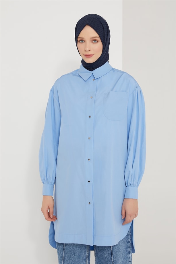Armine Düğmeli Pamuk Tunik 21K4509 Atlas