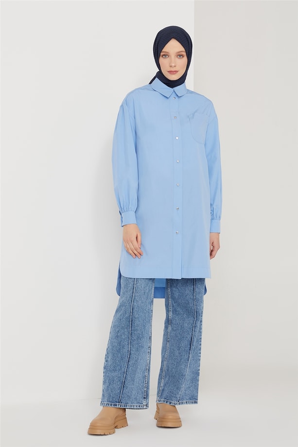 Armine Düğmeli Pamuk Tunik 21K4509 Atlas